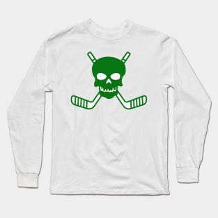 SKULL AND CROSSED HOCKEY STICKS Long Sleeve T-Shirt